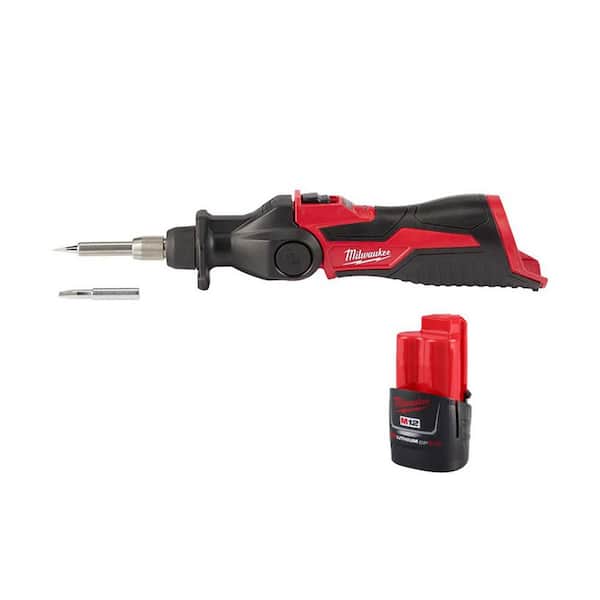 M12 12-Volt Lithium-Ion Cordless Soldering Iron with 2.0 Ah Compact Battery Pack