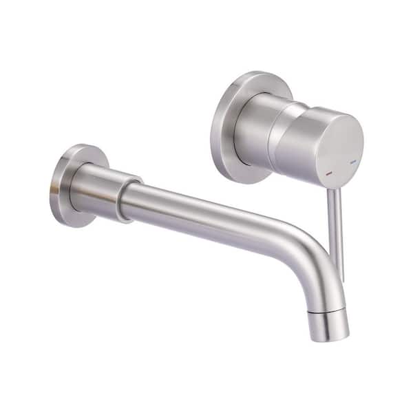 Single-Handle Wall Mounted Bathroom Faucet in Brushed Nickel