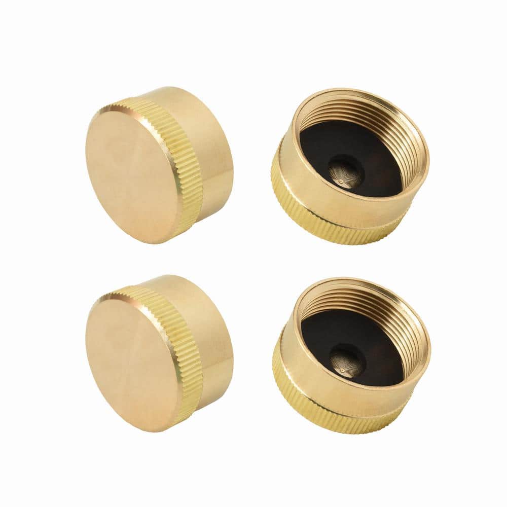 Joyway 6Pcs Solid Brass Refill Propane Bottle Cap Universal for All 1 LB Gas Tank Cylinder Sealed Protect Cap 
