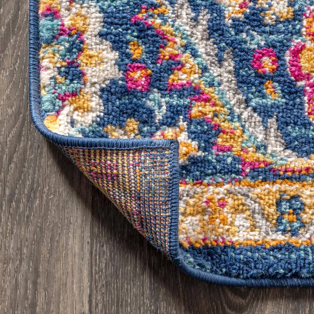 Bohemian Blue and Multicolor Medallion Area Rug 2 x 3