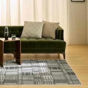 Nordic Black Grey 5 ft. x 7 ft. Geometric Contemporary Area Rug