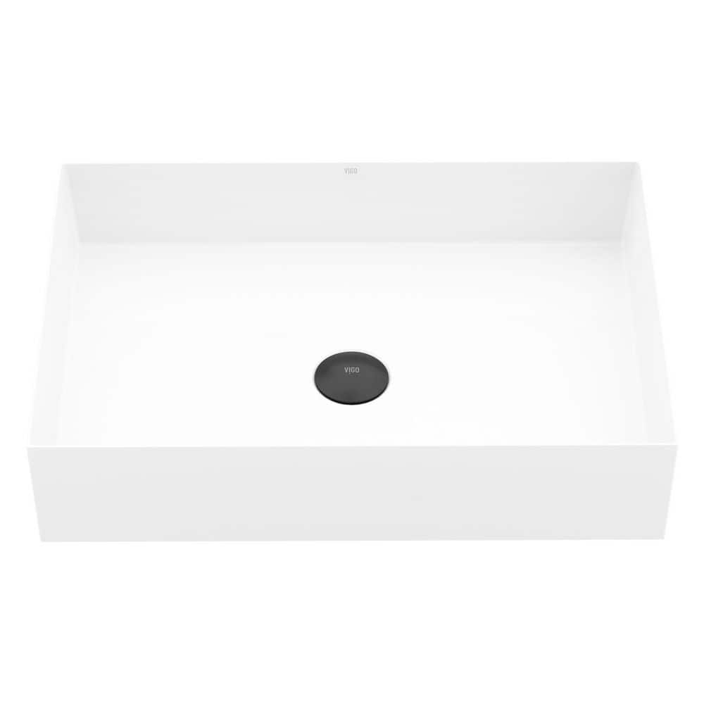 UltraThin Modern White Matte Stone 22 in. Length x 15 in. Width Rectangular Vessel Bathroom Sink price history on PriceWatchPro