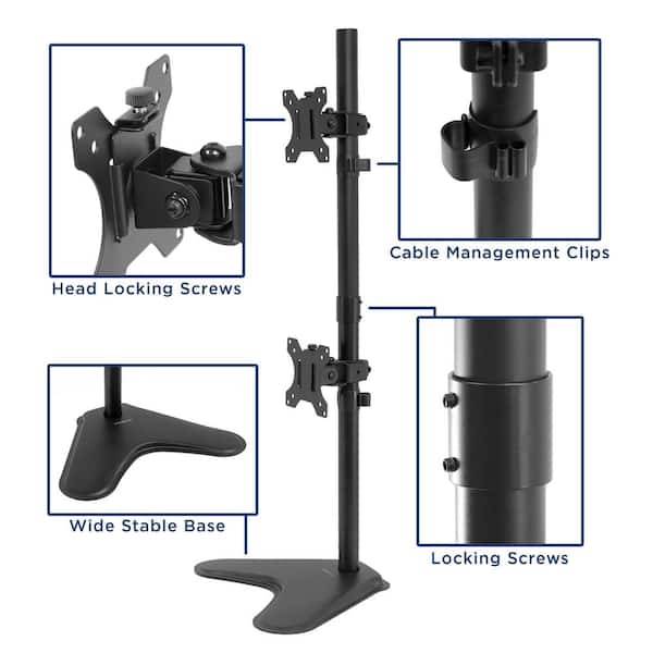 Vertical Pole Mount Dual-Screen Monitor Stand Supplier and