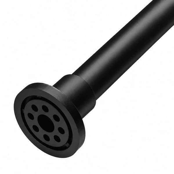 Heavy Duty Adjustable Tension Shower Curtain Rod, 42 to 83 in. Non-Slip Spring Pole for Bathroom and Closet, Black