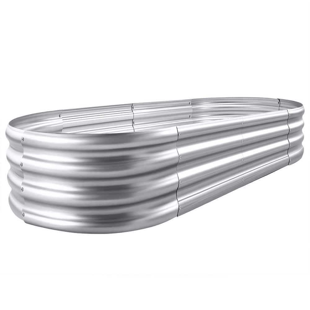 48 in. L x 24 in. W Silver Galvanized Raised Garden Bed Kit for Galvanized Planter Oval Large Metal Raised Garden Bed price history on PriceWatchPro