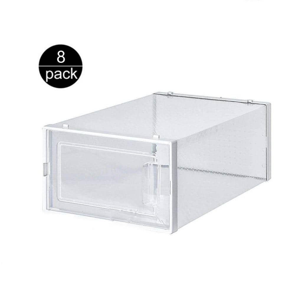 1pc PMMA Shoe Storage Box, Minimalist Clear Foldable Shoe Box For