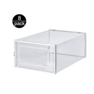 8-Pair Clear Plastic Shoe Boxes (13.1 in. L x 8.9 in. W x 5.4 in. H)