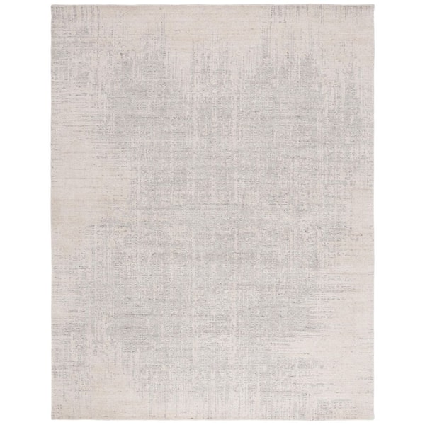 Mirage 8 ft. x 10 ft. Light Beige/Gray Distressed Striped Area Rug