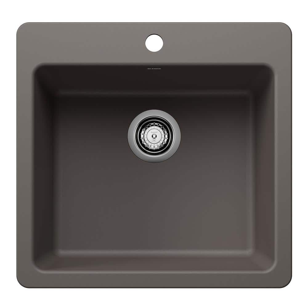 Liven SILGRANIT 21.25 in. Drop-In/Undermount Single Bowl Granite Composite 