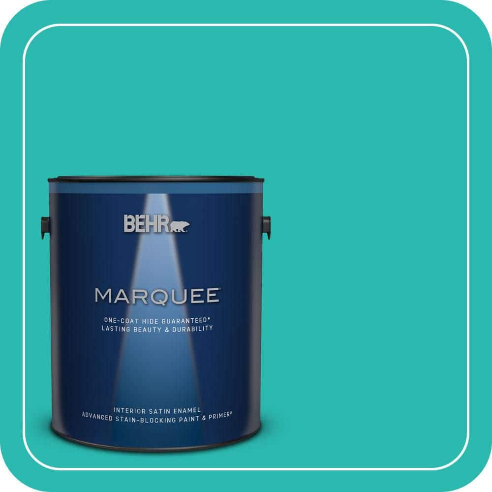 1 gal. #P450-5 Island Aqua Satin Enamel Interior Paint & Primer price history on PriceWatchPro