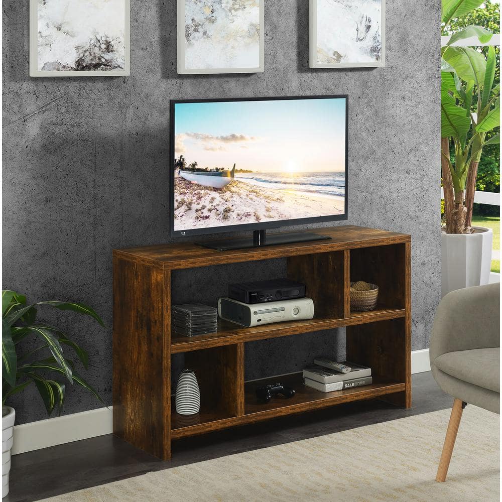 Barnwood Brown 48" TV Stand Console with Shelves