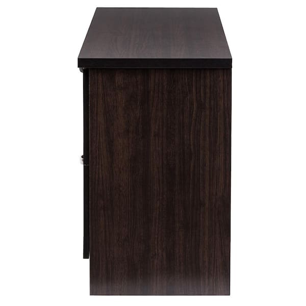 Baxton Studio Adelino 62 in. Dark Brown Wood TV Stand with 2