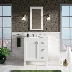 Poplin 30 in. W x 22 in. D x 35 in. H Bathroom Vanity Cabinet without Top in Mohair Grey