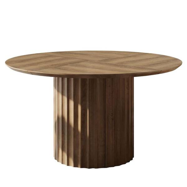 TRIBESIGNS WAY TO ORIGIN 47 in. Rectangle Rustic Brown Wood Round ...