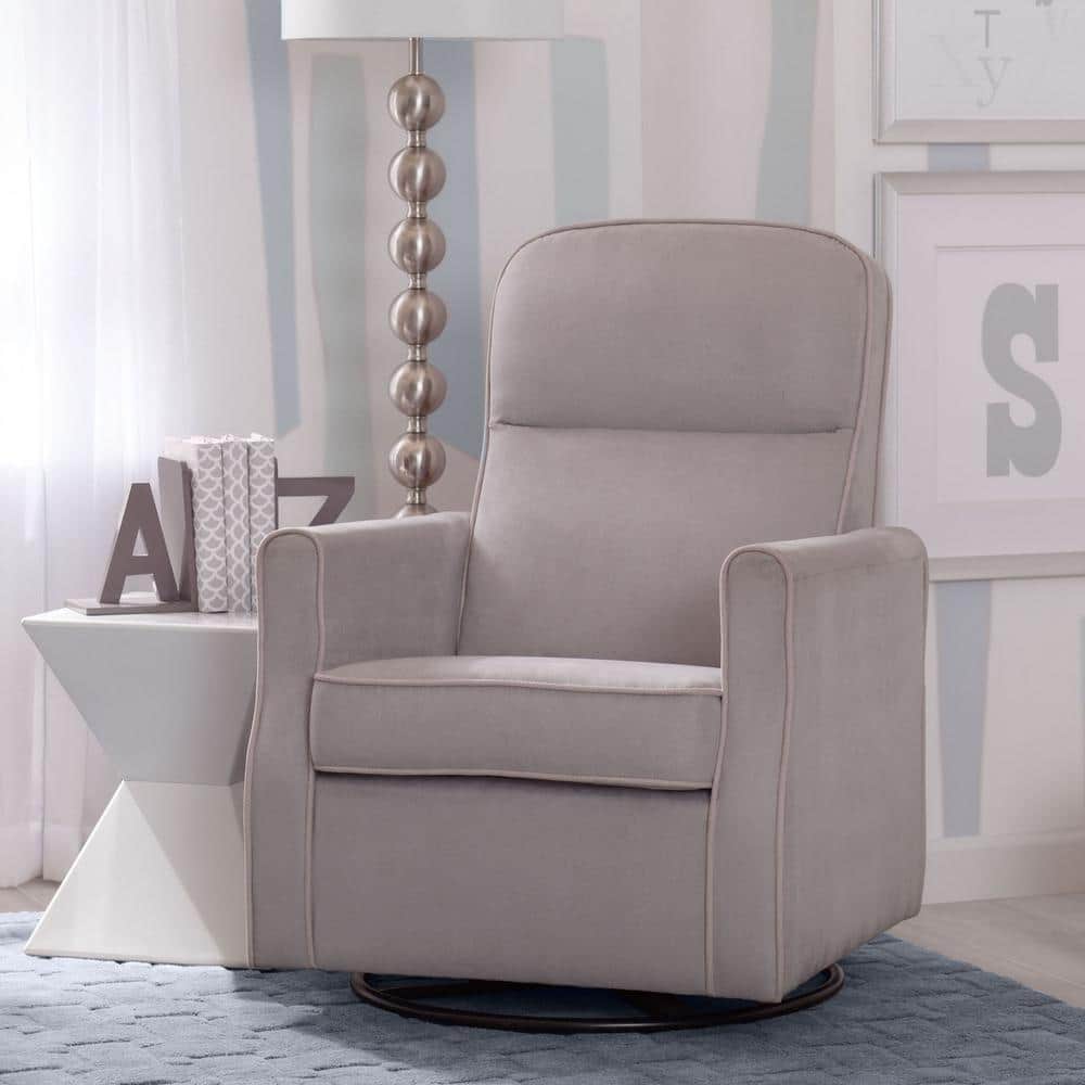 Dove Gray Petite Microfiber Nursery Glider Swivel Rocker