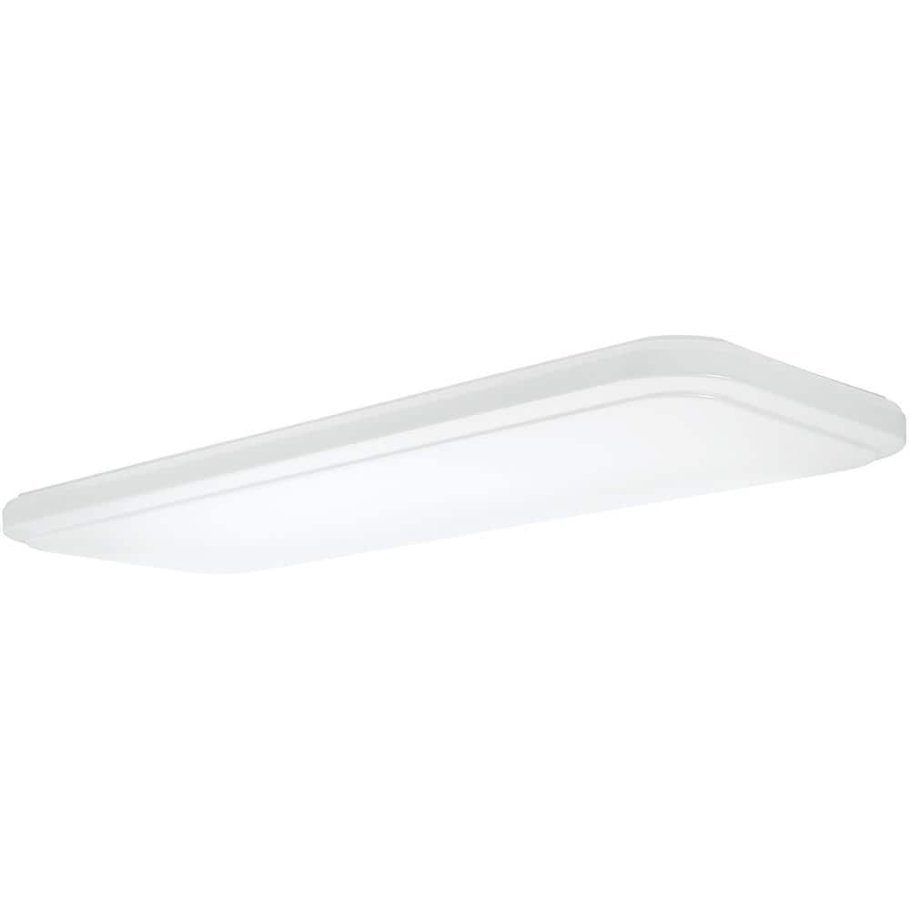 Hampton Bay 49 in. x 18 in. Traditional Rectangle Stepped Lens LED Flush  Mount Ceiling Light High Output 5500 Lumens 4000K Dimmable 54649141 The  Home Depot