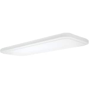 49 in. x 18 in. Traditional Rectangle Stepped Lens LED Flush Mount Ceiling Light High Output 5500 Lumens 4000K Dimmable
