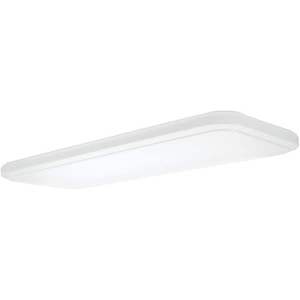 Hampton Bay 49 in. x 18 in. Traditional Rectangle Stepped Lens LED Flush Mount Ceiling Light High Output 5500 Lumens 4000K Dimmable