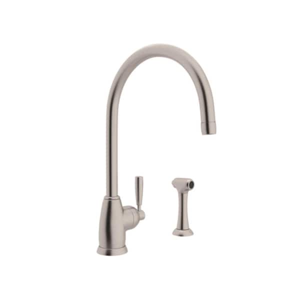 Perrin & Rowe Holborn Single-Handle Single Hole Kitchen Faucet in Satin Nickel