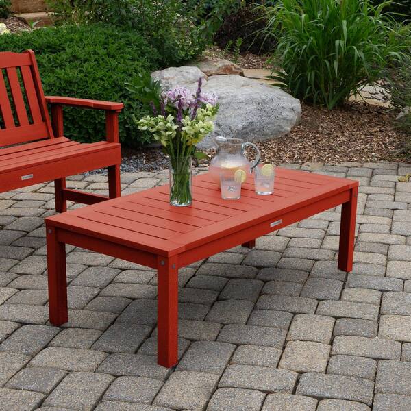 Highwood Adirondack Rustic Red Rectangular Recycled Plastic