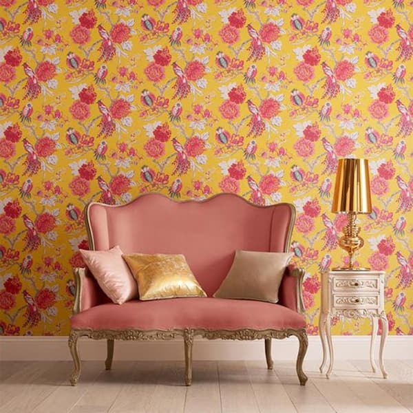 Chinoiserie Canary Yellow Wallpaper