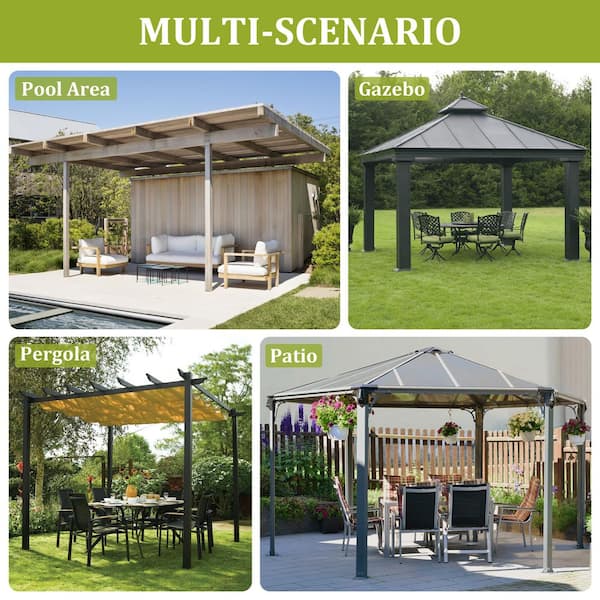 Kimunuk 12 ft. x 12 ft. Universal Outdoor Privacy Curtains, Gazebo