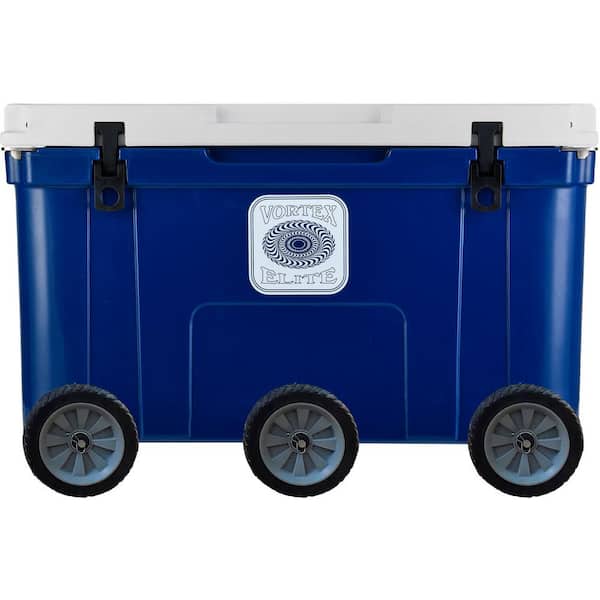 Vortex Elite 78 Qt. Rotational-Molded Customizable Cooler System with 3 Sets of Standard Wheels in Navy