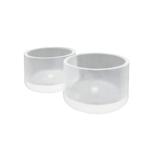 Everbilt 1-1/2 in. Clear Rubber Like Plastic Leg Caps for Table, Chair, and Furniture Leg Floor Protection (2-Pack)