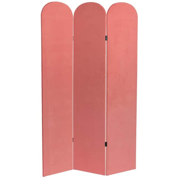 6 ft. Rose 3-Panel Classic Arch Velvet Room Divider