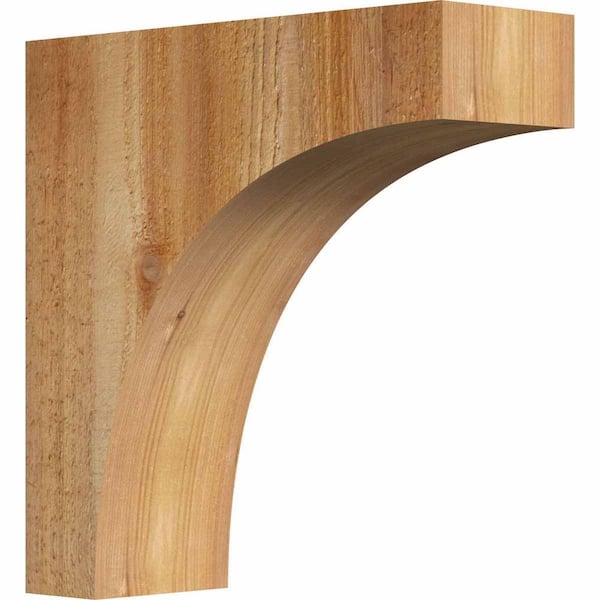 Ekena Millwork 4 in. x 12 in. x 12 in. Western Red Cedar Huntington Rough Sawn Corbel
