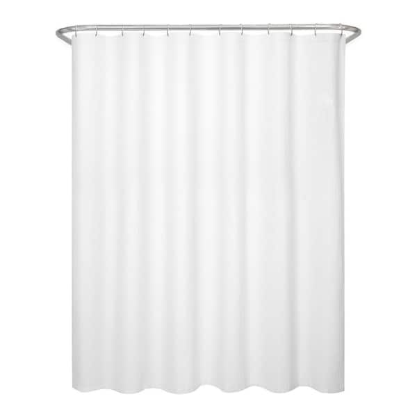 Zenna Home 70 In X 72 Textured, Long White Shower Curtain