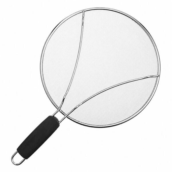 10 in Stainless Steel Splatter Screen for Frying Pans with Fine Mesh and Heat-Resistant Plastic Handle