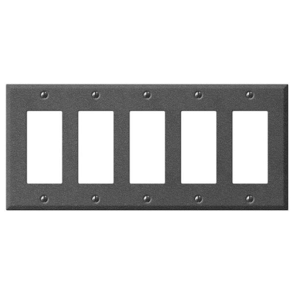 Creative Accents Pewter 5-Gang Decorator/Rocker Wall Plate