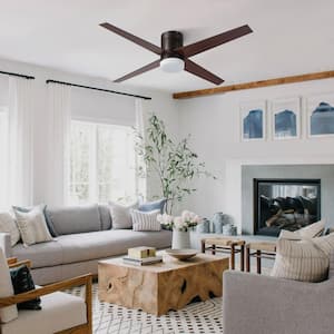 52 in. Integrated LED Natural Bronze Ceiling Fan with Light Kit and Remote Control with White Color Changing Technology