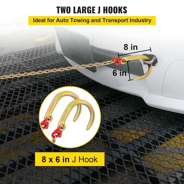  Obstacle Car Towing Rope J Type Hanging Chain Single Hook -  Chain Tow J Hooks and Grab Hooks, Brake Rope Trolley Rope Hanging Chain for  Car Wrecker Recovery, Transport Tow Chain