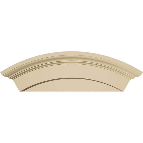 Ekena Millwork 26-in. W x 10-in. H x 2-3/4-in. P Arched Signature Urethane Pediment, Primed Tan