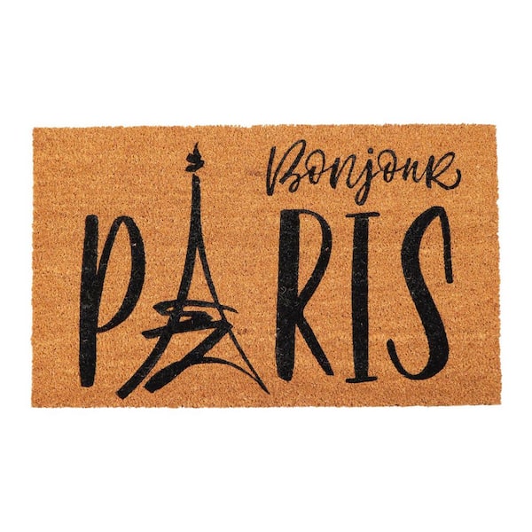 Bonjour Paris Natural 18 in. x 30 in. Sheltered Coconut Door Mat
