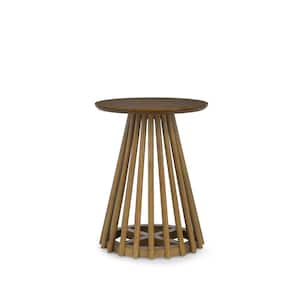 Brown Wood Round Outdoor Side Table 1-Piece