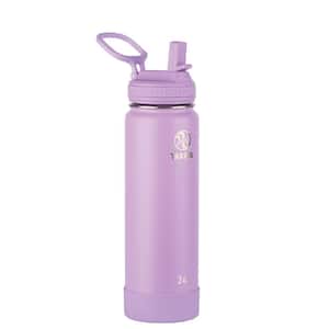 Actives 24 oz. Lilac Insulated Stainless Steel Water Bottle with Straw Lid