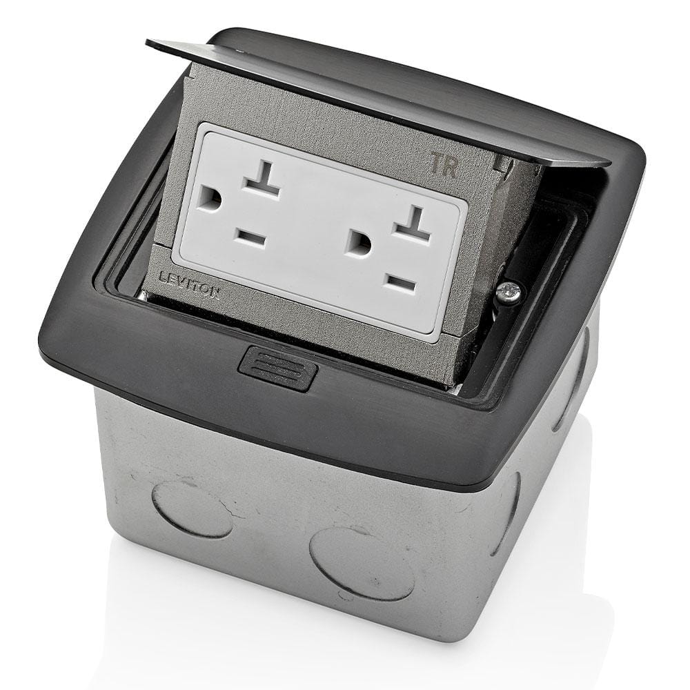Leviton Pop-Up Floor Box with 20 Amp, Tamper-Resistant