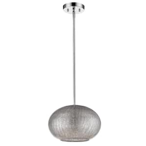 Brielle 1-Light Oil-Rubbed Bronze Pendant with Textured Glass Shade