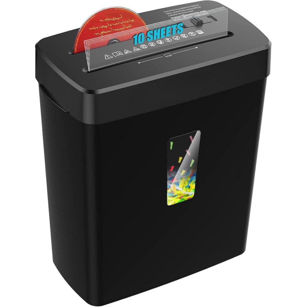 10-Sheet Cross Cut with 3.43 gal. Basket Paper Shredder in Black with Jam P