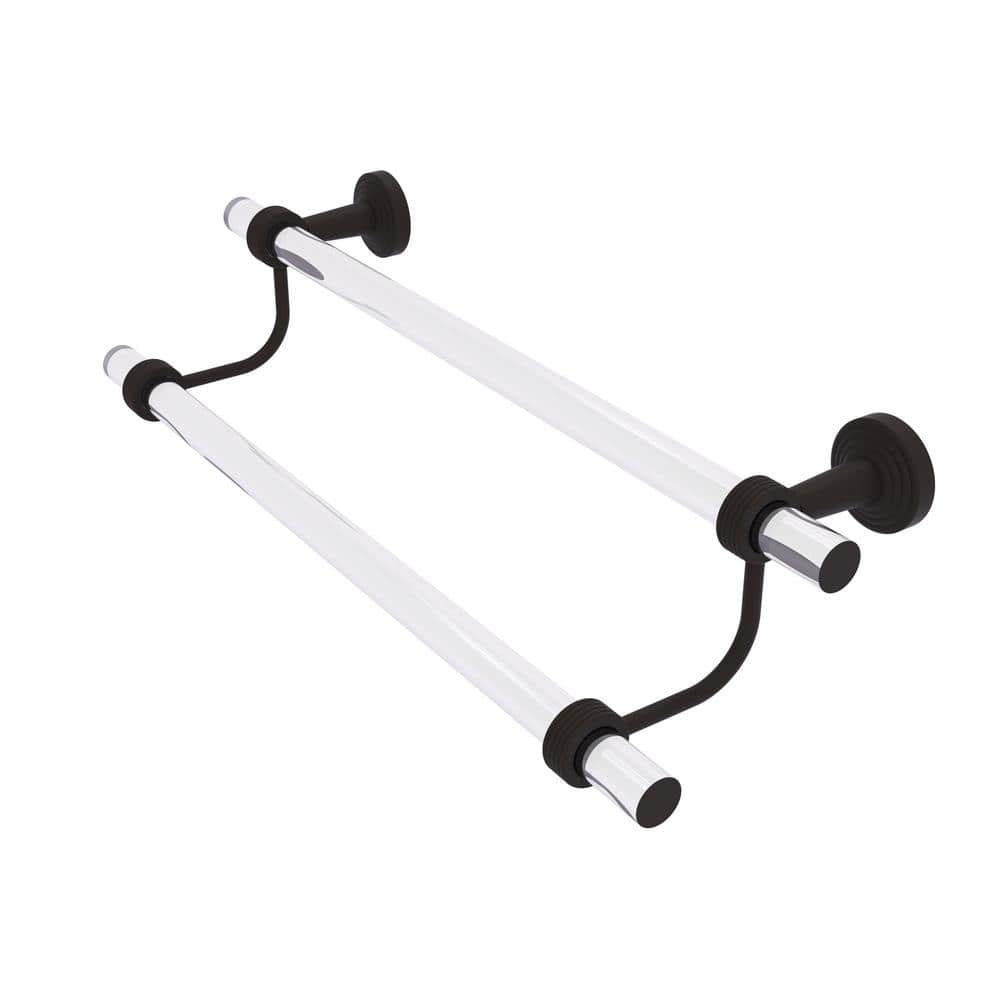Pacific Beach Collection 30 in. in. Over-the-door Double Towel Bar in Oil Rubbed Bronze with Groovy Accents price history on PriceWatchPro