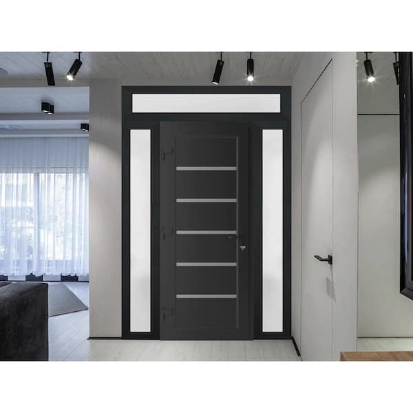 VDOMDOORS 60 in. x 94 in. Right-hand/Inswing Frosted Glass Matte