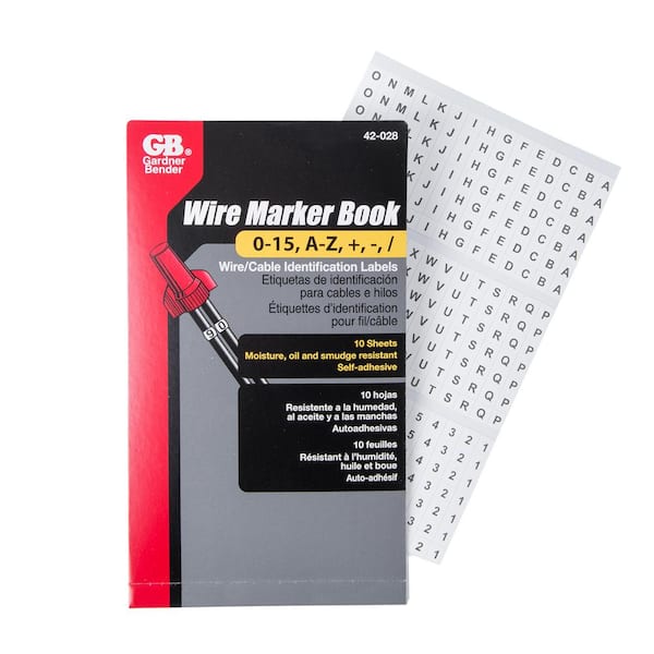 Gardner Bender Wire Marker Booklet A-Z, 0-15, symbols 42-028