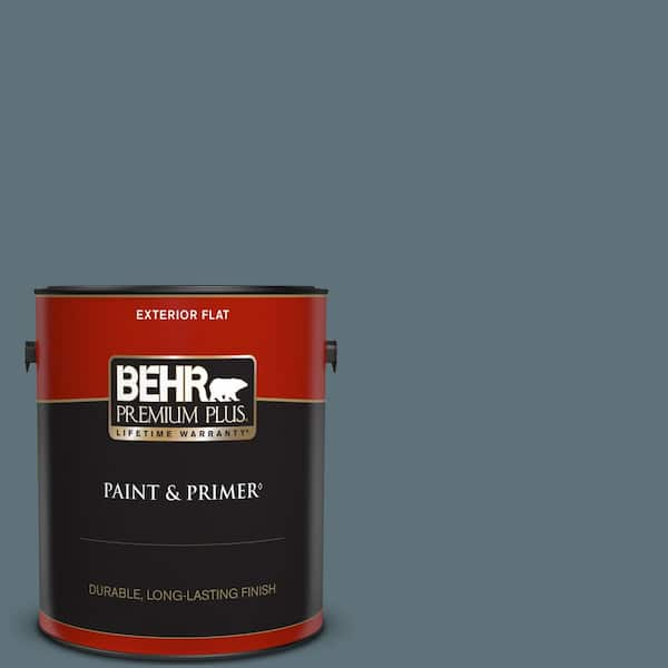 BEHR PREMIUM PLUS 1 gal. #ECC-64-3 Desert Night Flat Exterior Paint & Primer