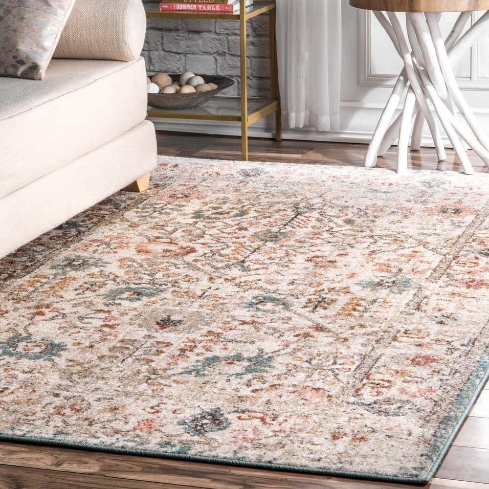 Lenore Vintage Beige Floral Transitional 2'6" x 6' Runner Rug