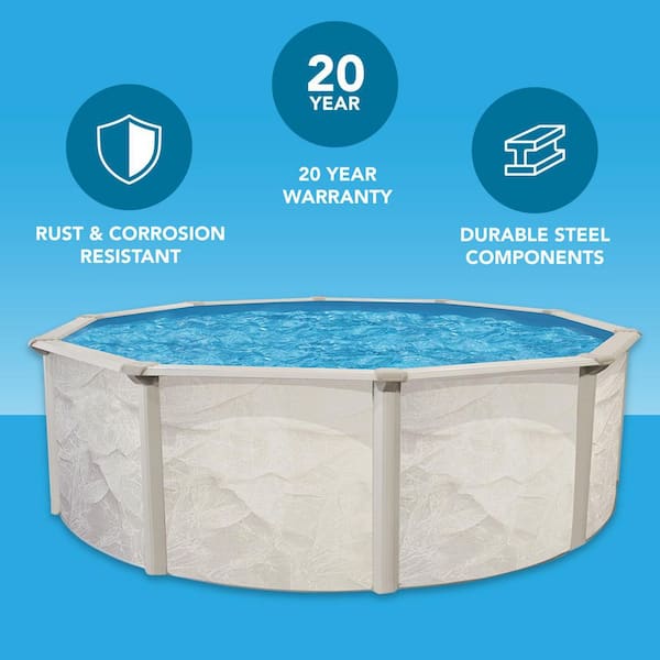 Independence 27 ft. Round 52 in. Deep Hard Sided Above Ground Starter Pool Package