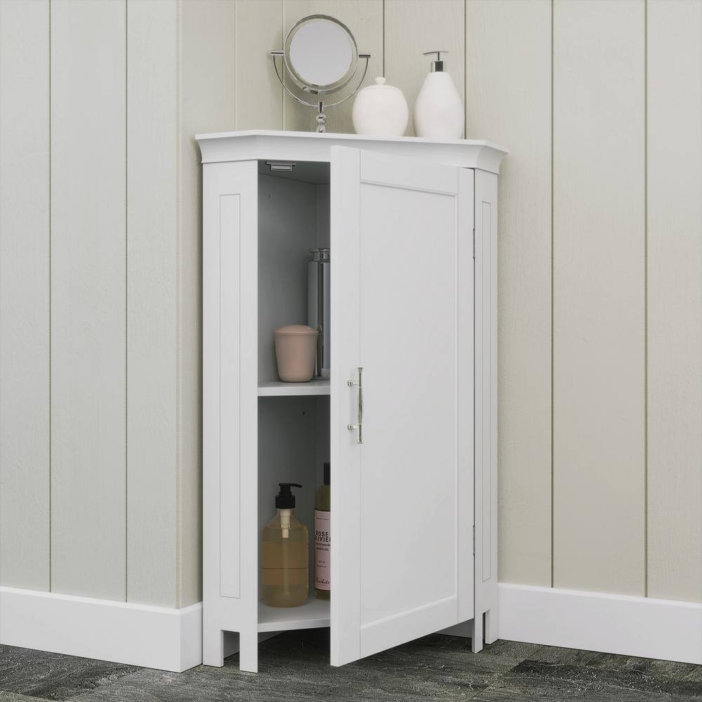 Somerset 20.5 in. W x 14.5 in. D x 32 in. H White Linen Cabinet Corner Bathroom Storage Cabinet Organizer with Doors price history on PriceWatchPro