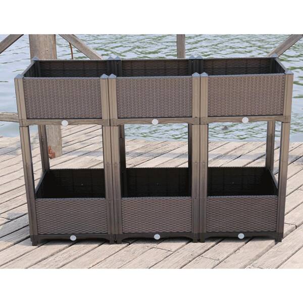 Ejoy DIY Elevated Garden Plastic Vegetable and Flower Planter Box